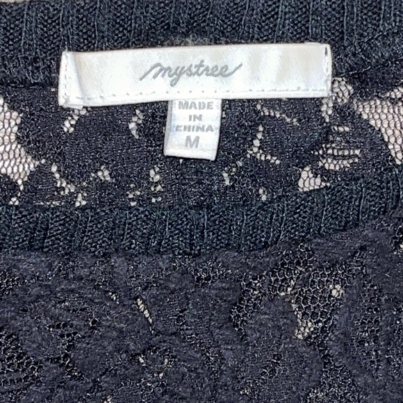 Mystree Women’s Black Lace Sweater Size Medium - Picture 4 of 5